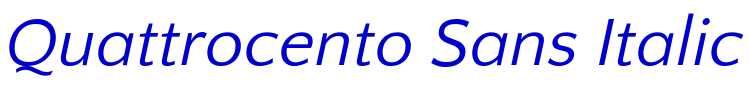 Quattrocento Sans Italic fuente